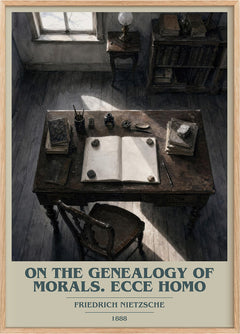 On the genealogy of morals. Ecce Homo Book Cover Poster by Friedrich Nietzsche