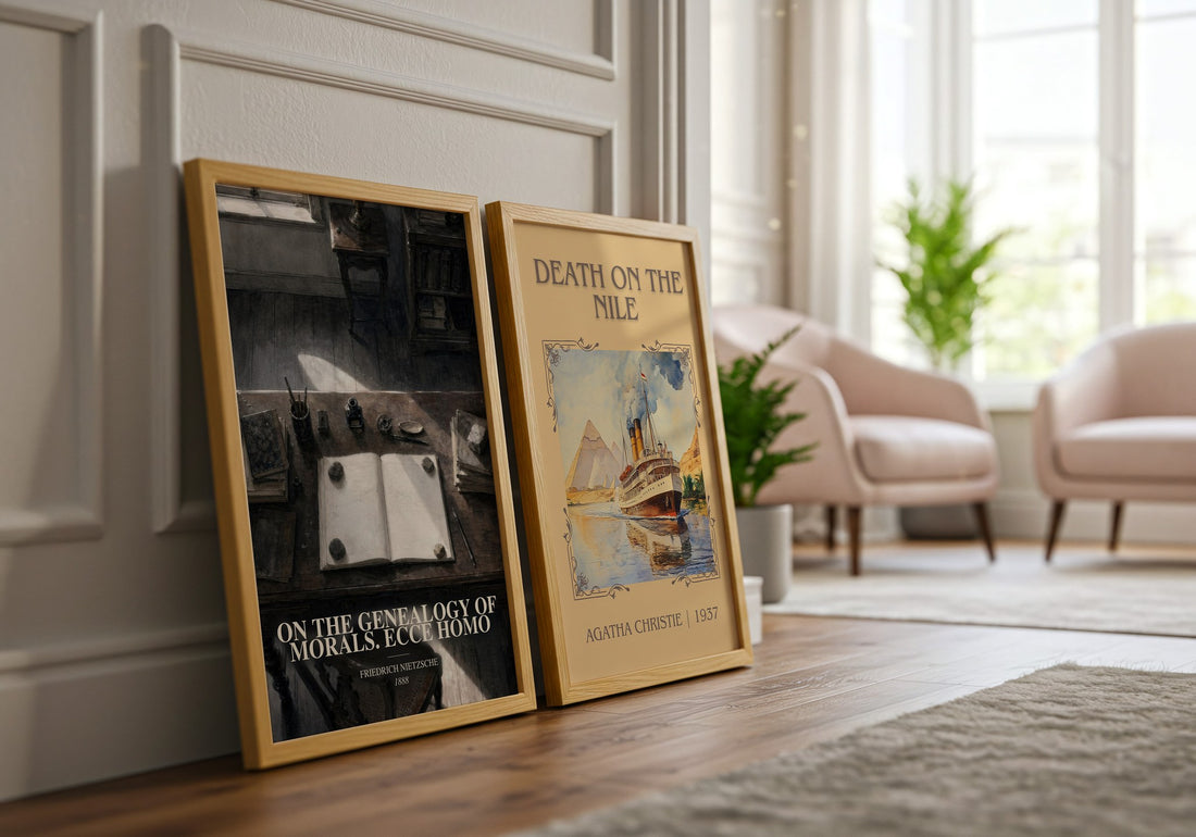 On the genealogy of morals. Ecce Homo watercolour print framed by window – literary home decor