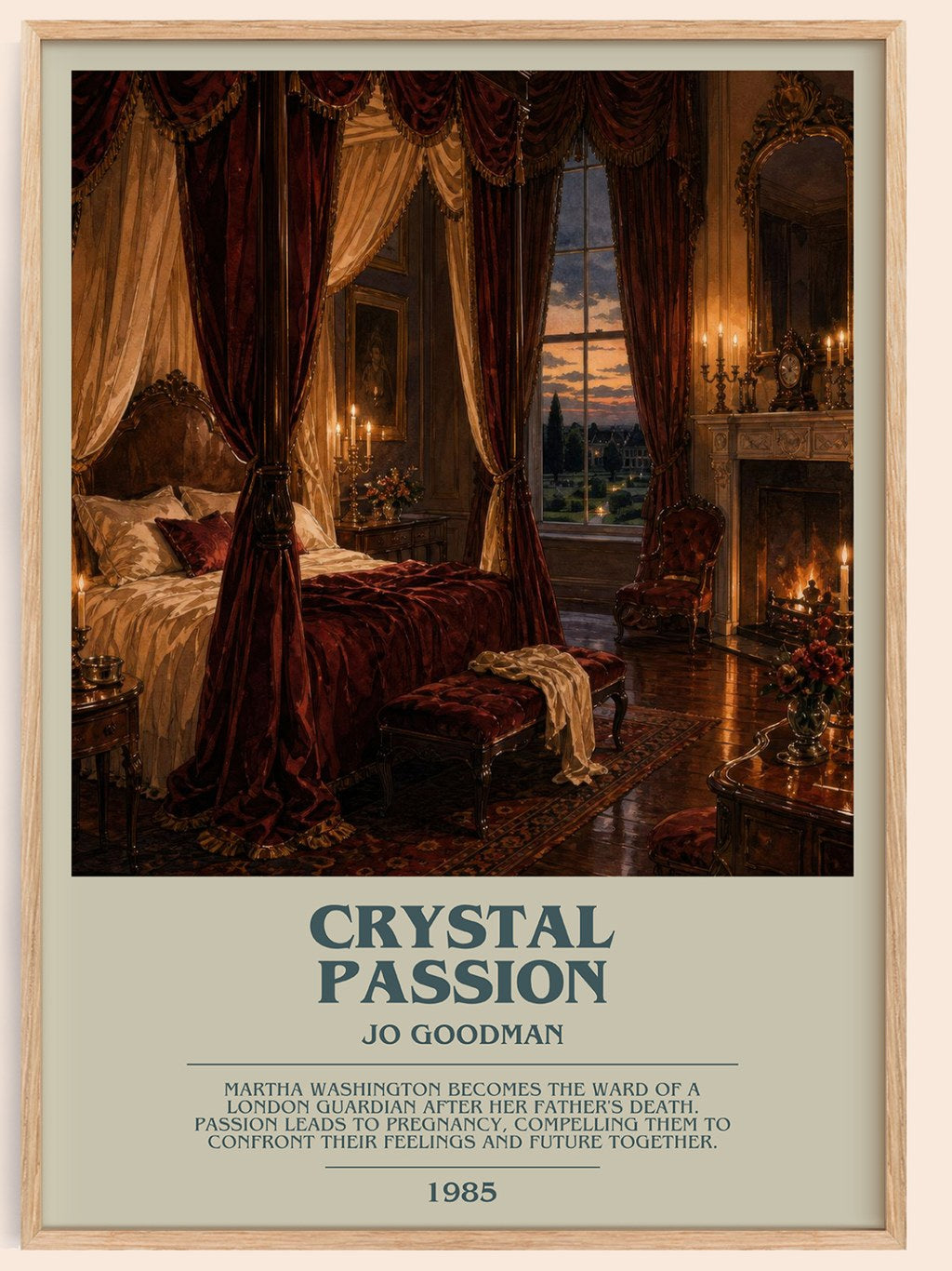 Crystal Passion bookish book poster by Jo Goodman – framed literary art print