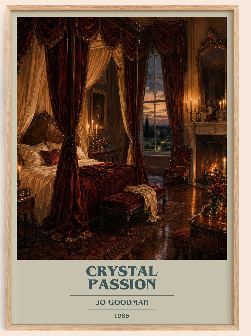Crystal Passion book cover book poster by Jo Goodman – framed literary art print