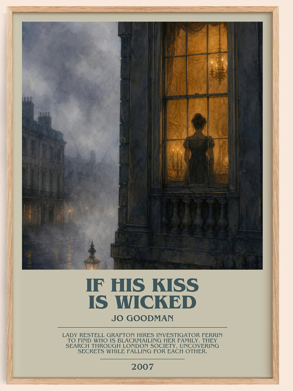 If his kiss is wicked bookish book poster by Jo Goodman – framed literary art print