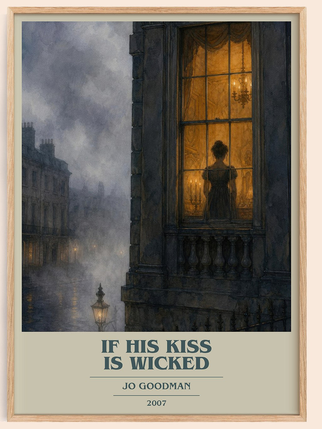 If his kiss is wicked book cover book poster by Jo Goodman – framed literary art print