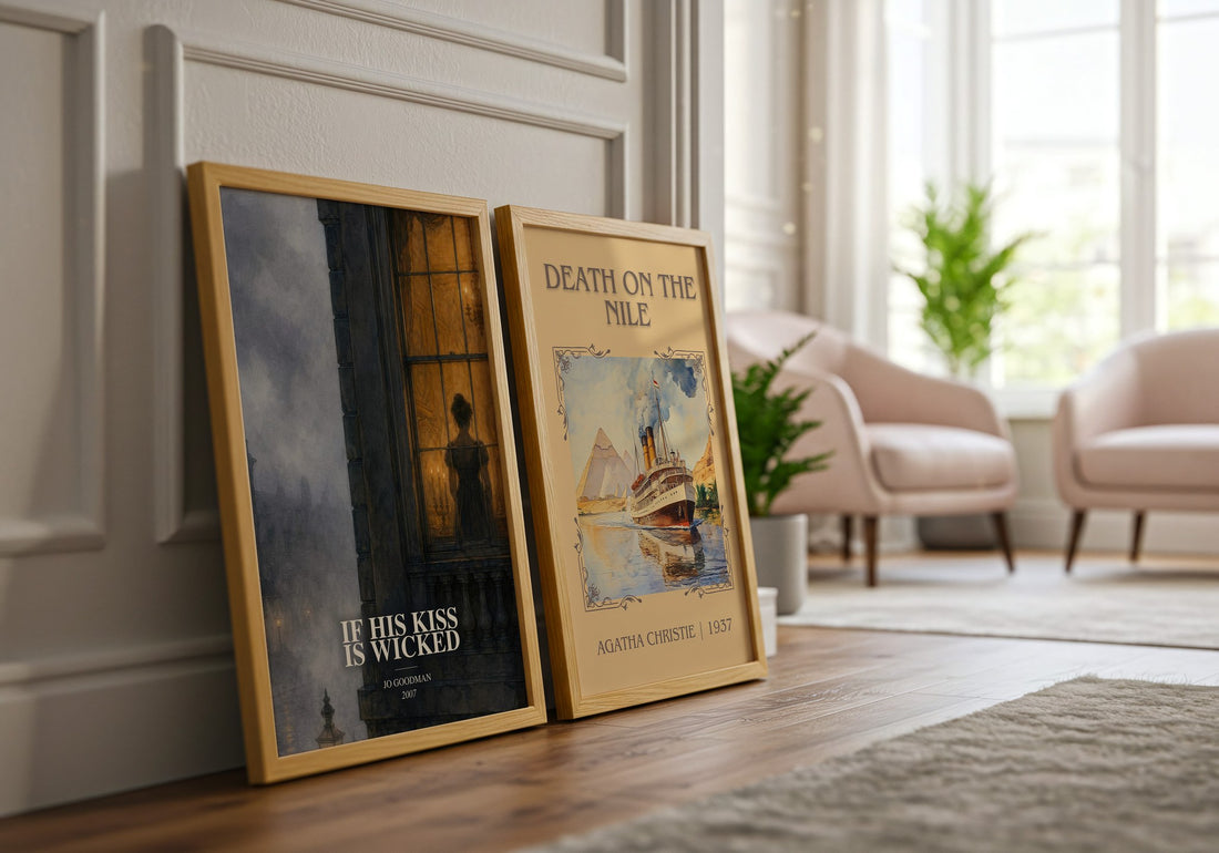 If his kiss is wicked watercolour print framed by window – literary home decor