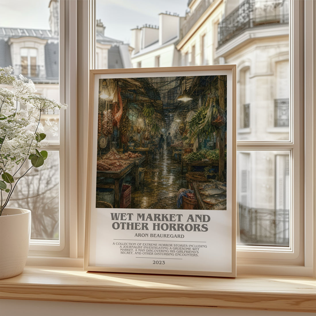 Wet Market and Other Horrors bookish poster colour and style options – Aron Beauregard book art