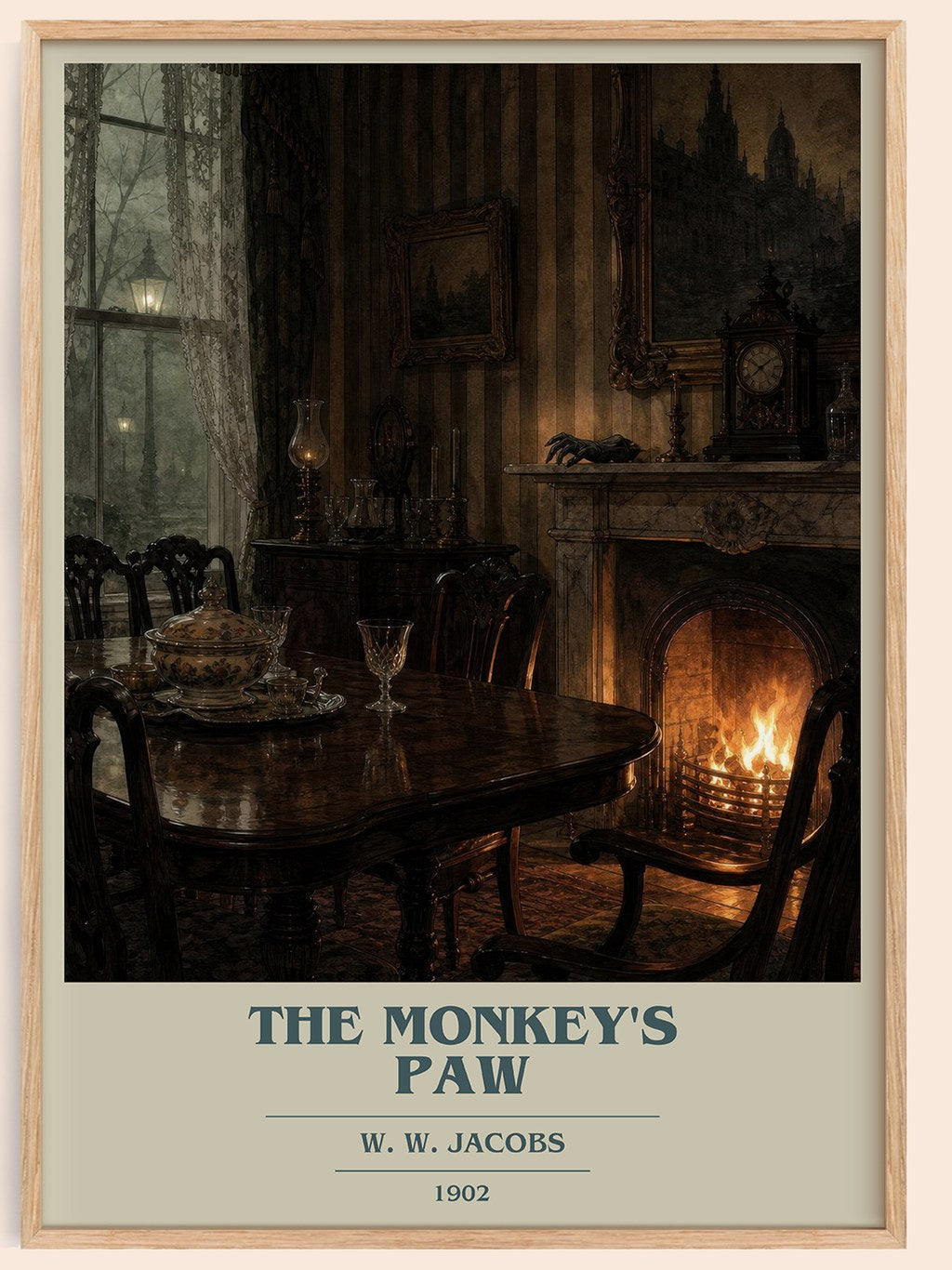 The monkey's paw book cover book poster by W. W. Jacobs – framed literary art print