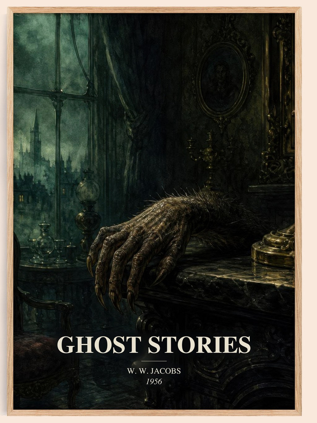Ghost Stories watercolour book poster by W. W. Jacobs – framed literary art print