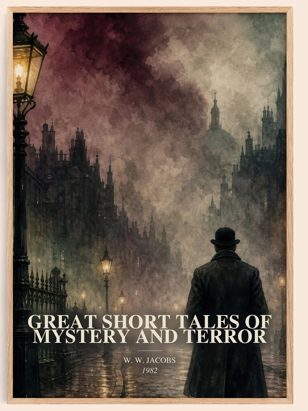 Great Short Tales of Mystery and Terror watercolour book poster by W. W. Jacobs – framed literary art print