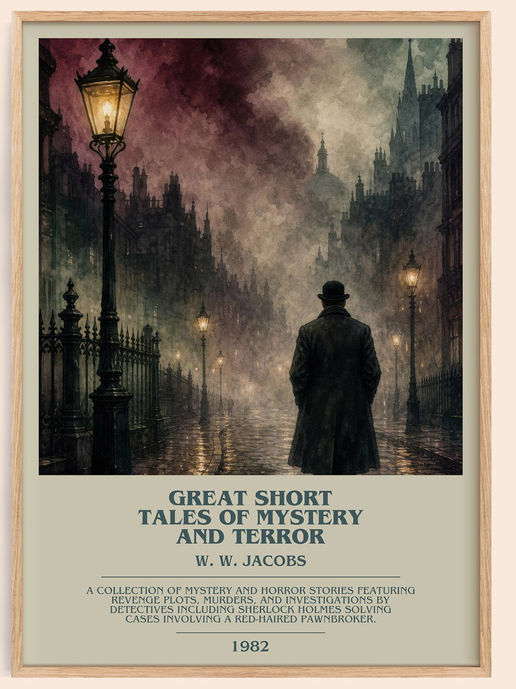 Great Short Tales of Mystery and Terror bookish book poster by W. W. Jacobs – framed literary art print
