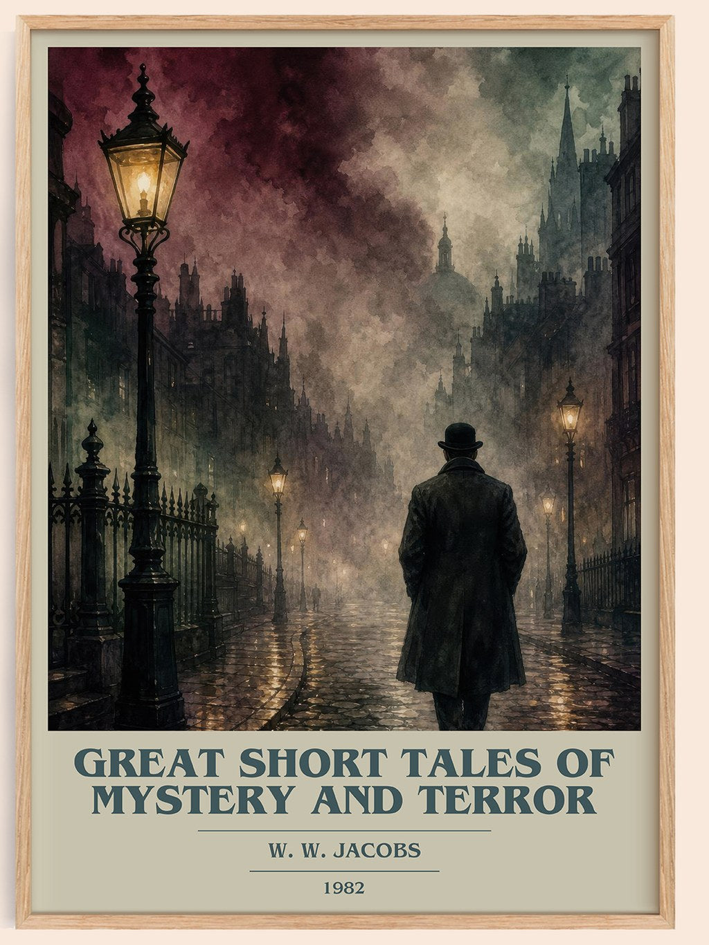 Great Short Tales of Mystery and Terror book cover book poster by W. W. Jacobs – framed literary art print