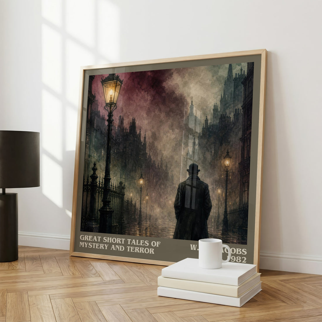 Great Short Tales of Mystery and Terror literary print framed by window – literary home decor