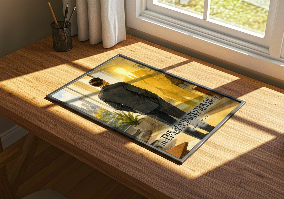 The Magic Power of Self-Image Psychology watercolour book poster framed on wall – non fiction wall art