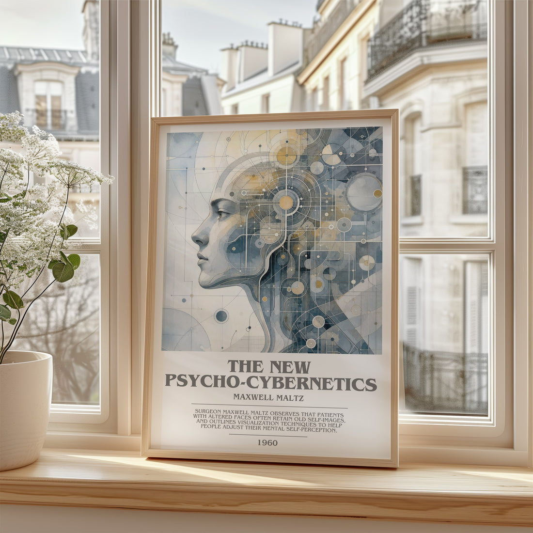 The New Psycho-Cybernetics bookish poster colour and style options – Maxwell Maltz book art