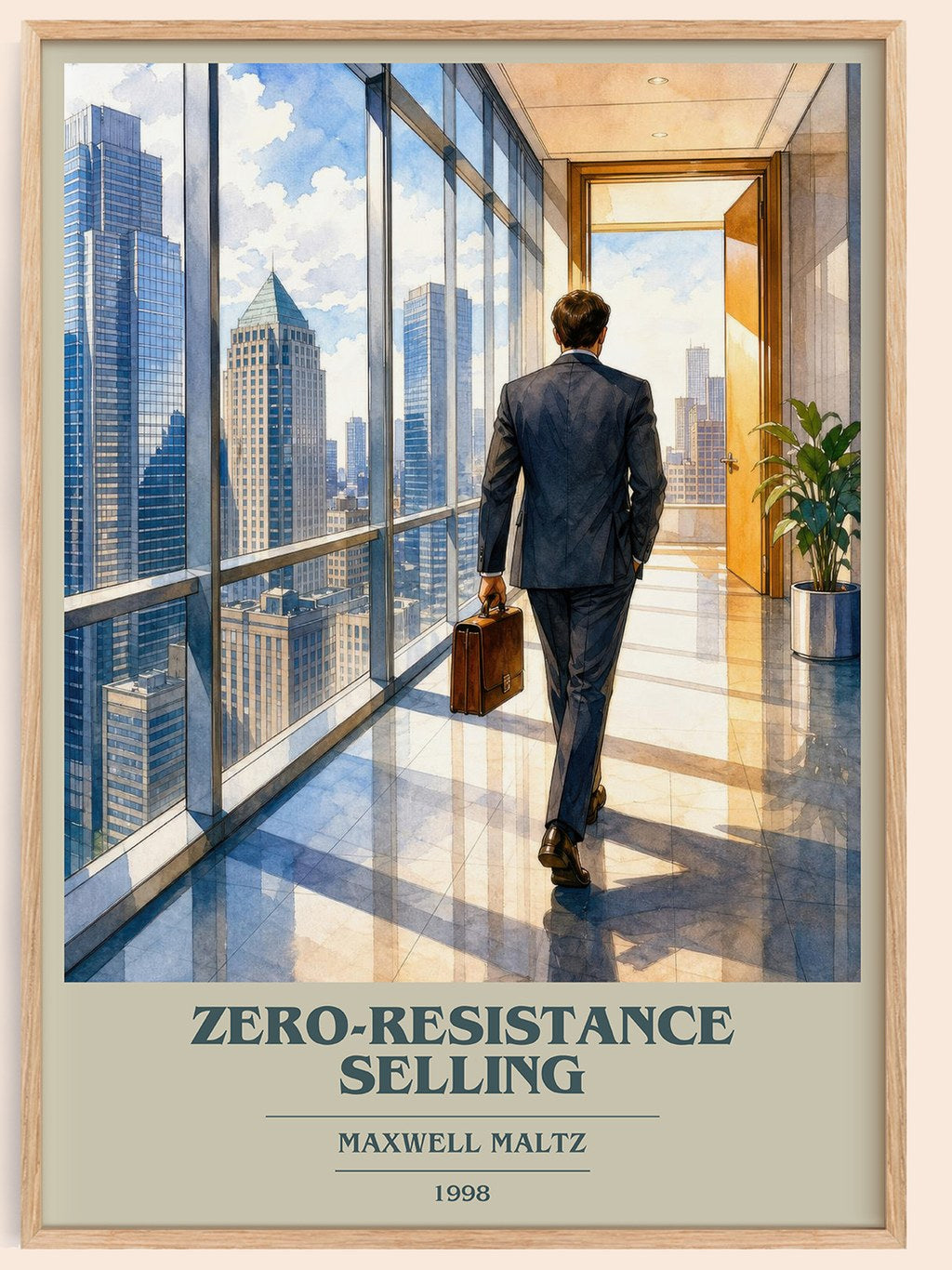 Zero-resistance selling book cover book poster by Maxwell Maltz – framed literary art print