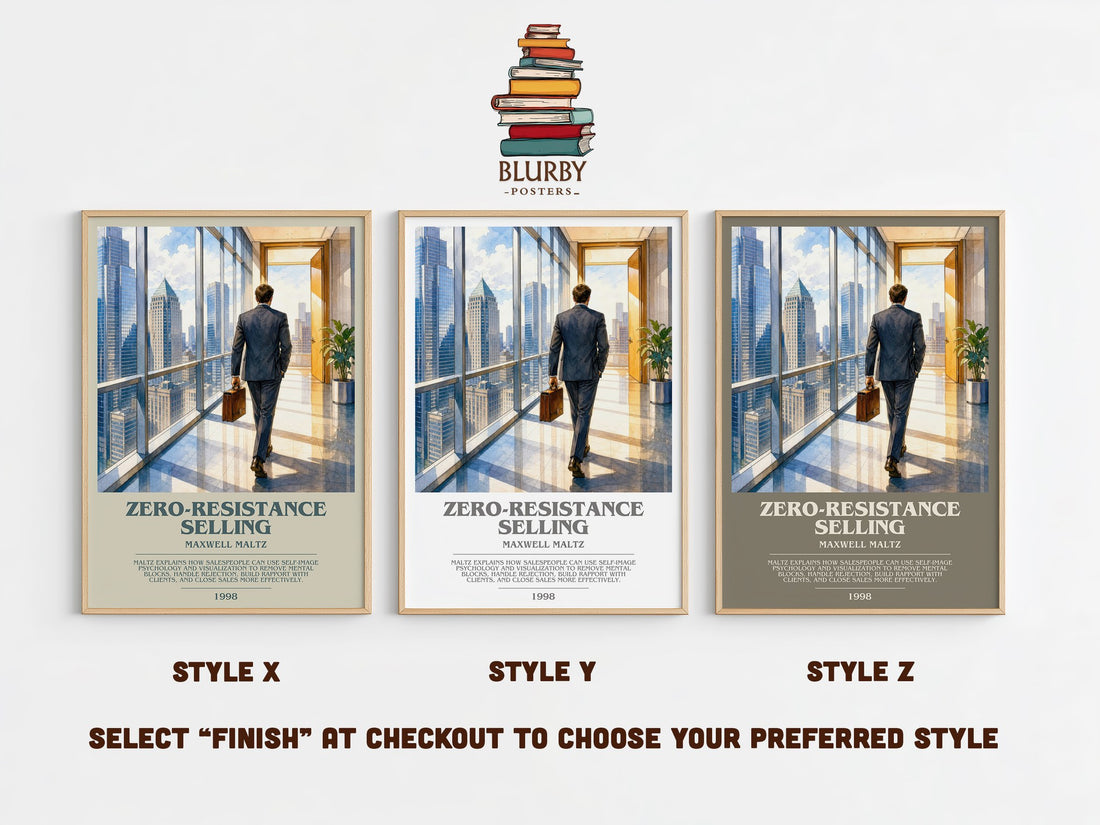 Zero-resistance selling bookish print in frame leaning in hallway – non fiction wall art (mockup)