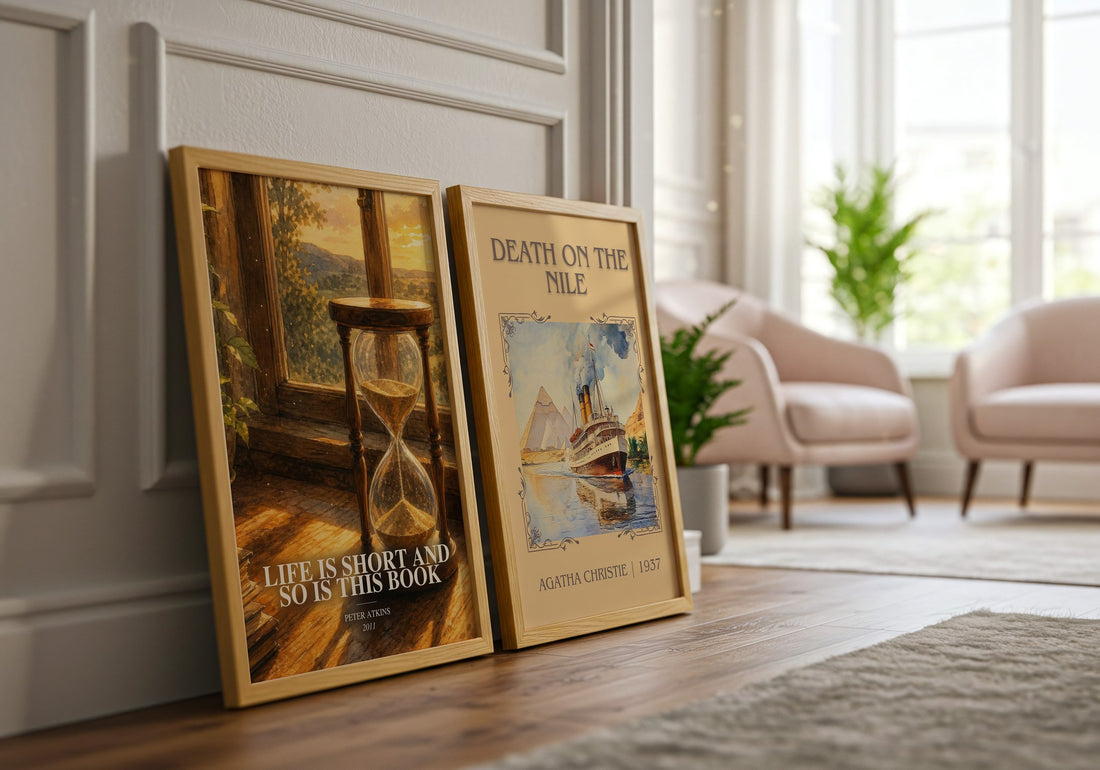 Life Is Short And So Is This Book watercolour print framed by window – literary home decor