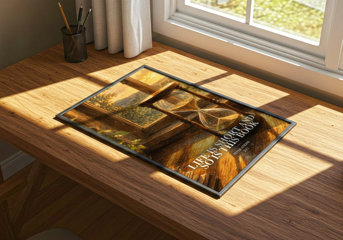 Life Is Short And So Is This Book watercolour book poster framed on wall – non fiction wall art