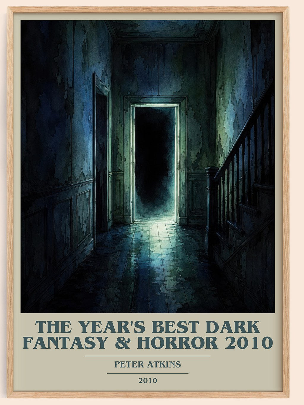The Year's Best Dark Fantasy & Horror 2010 book cover book poster by Peter Atkins – framed literary art print