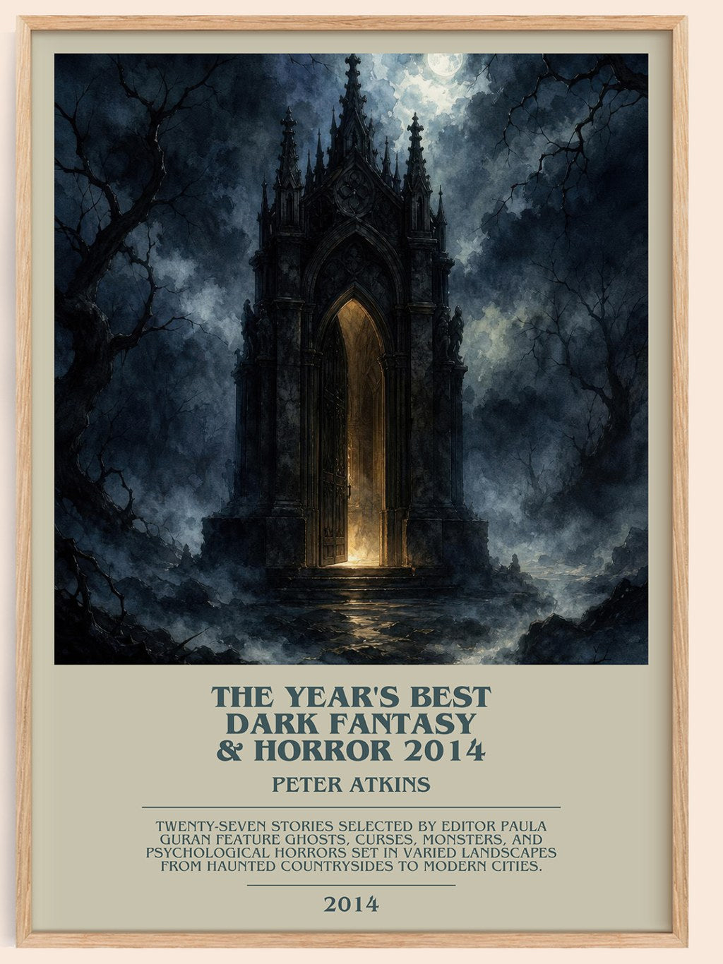 The Year's Best Dark Fantasy & Horror 2014 bookish book poster by Peter Atkins – framed literary art print