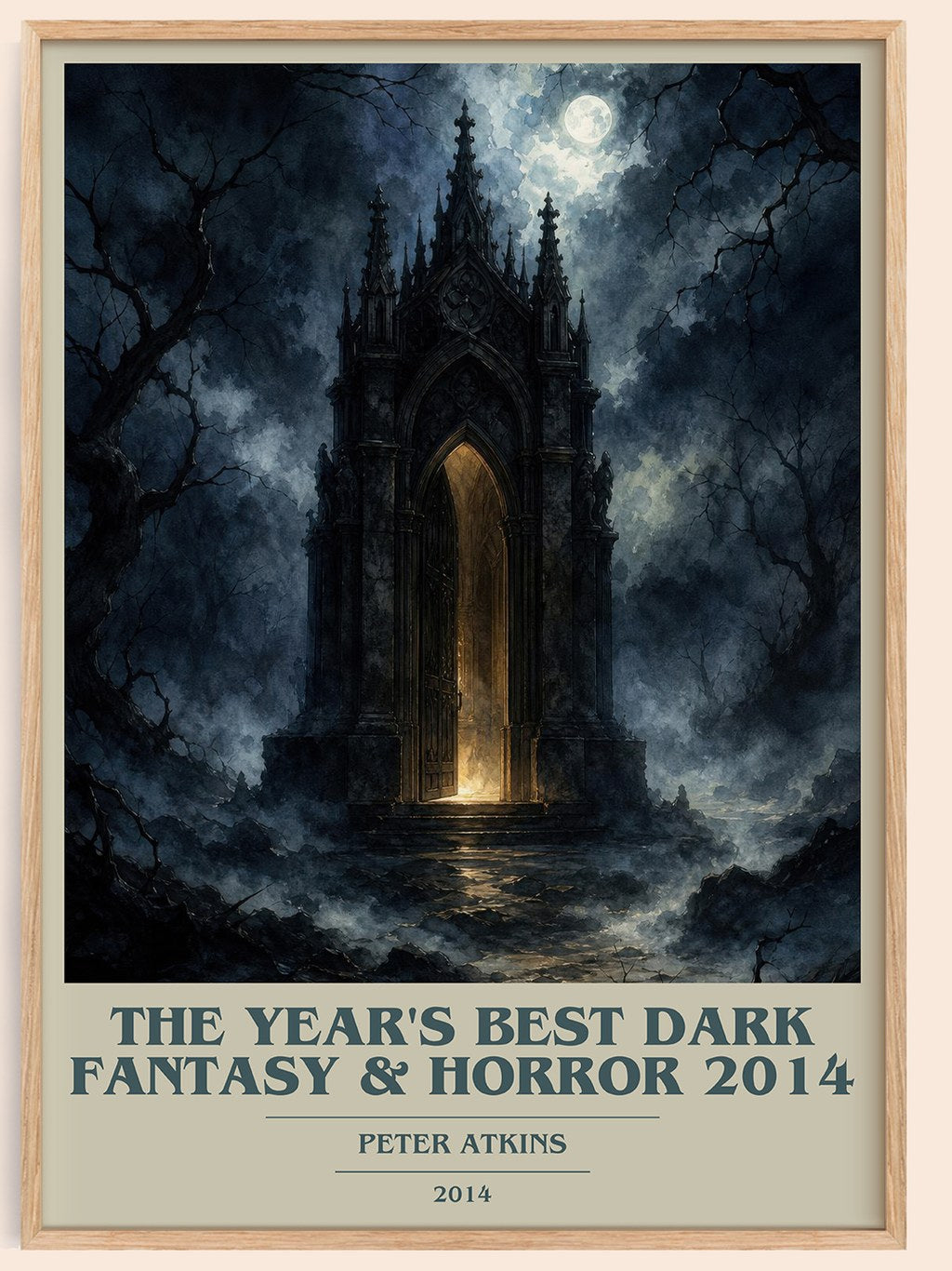 The Year's Best Dark Fantasy & Horror 2014 book cover book poster by Peter Atkins – framed literary art print
