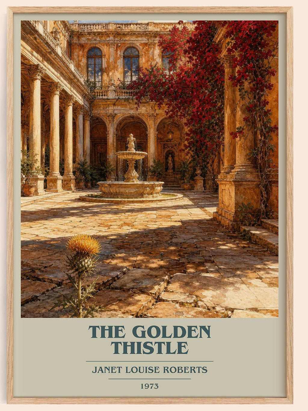 The Golden Thistle book cover book poster by Janet Louise Roberts – framed literary art print