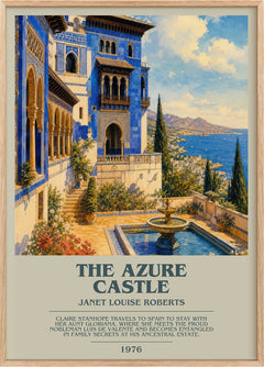 The Azure Castle Bookish Wall Art by Janet Louise Roberts