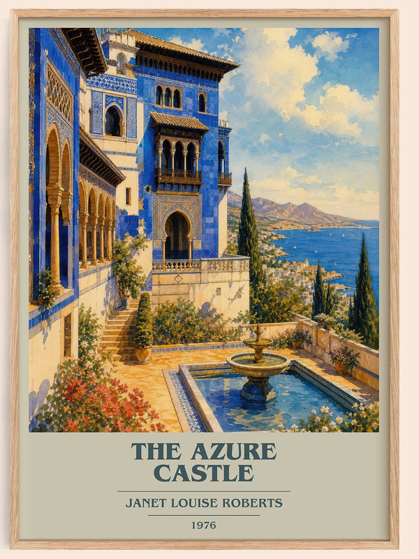 The Azure Castle book cover book poster by Janet Louise Roberts – framed literary art print