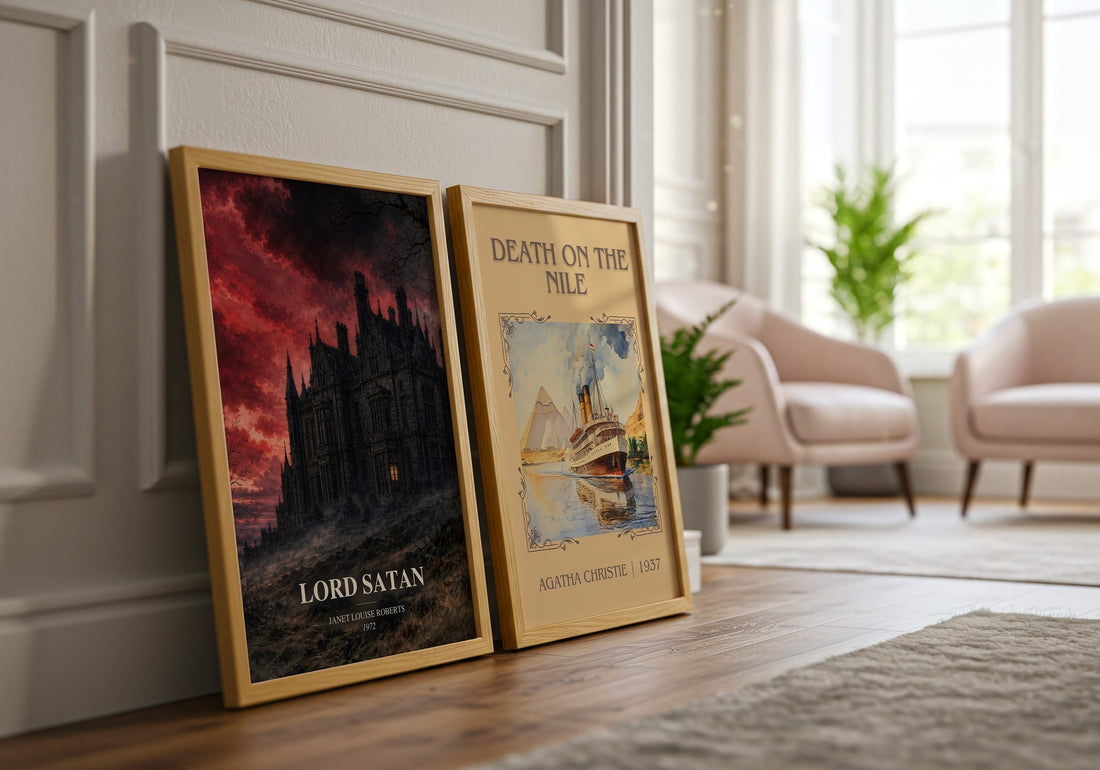 Lord Satan watercolour print framed by window – literary home decor