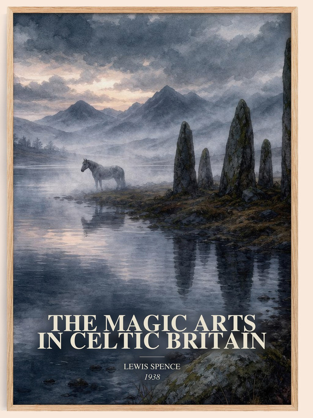 The magic arts in Celtic Britain watercolour book poster by Lewis Spence – framed literary art print