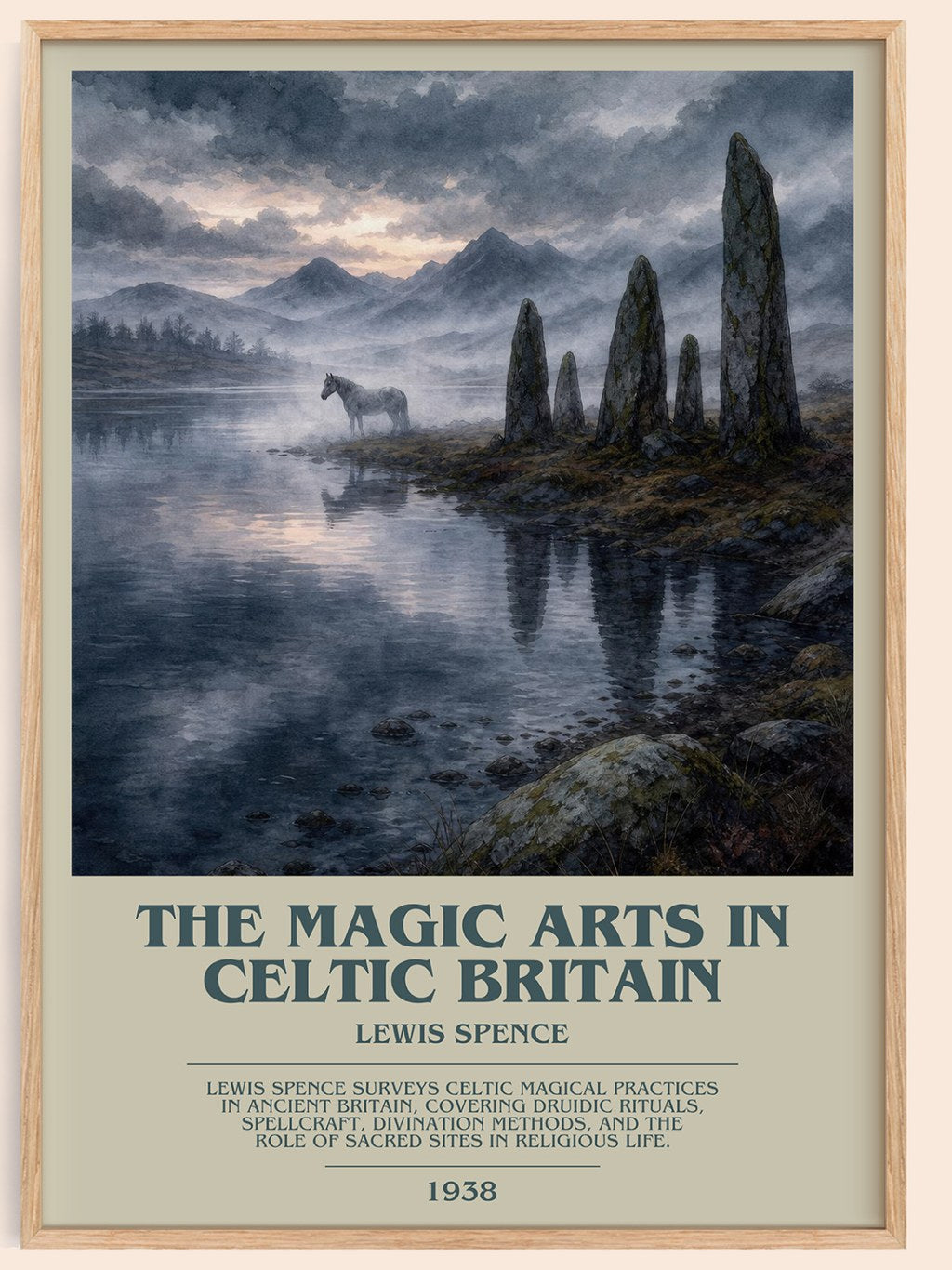 The magic arts in Celtic Britain bookish book poster by Lewis Spence – framed literary art print