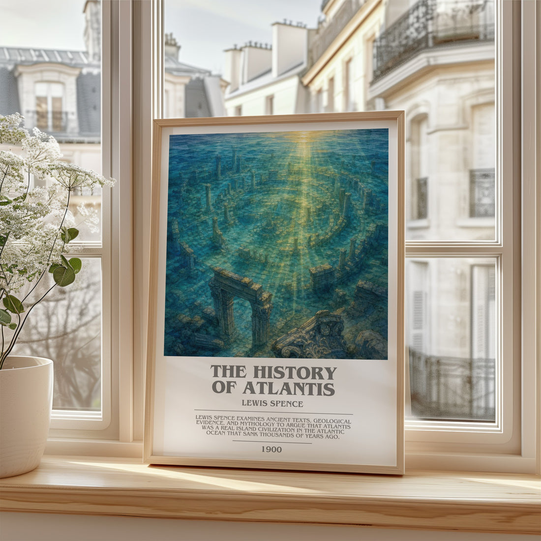The history of Atlantis bookish poster colour and style options – Lewis Spence book art