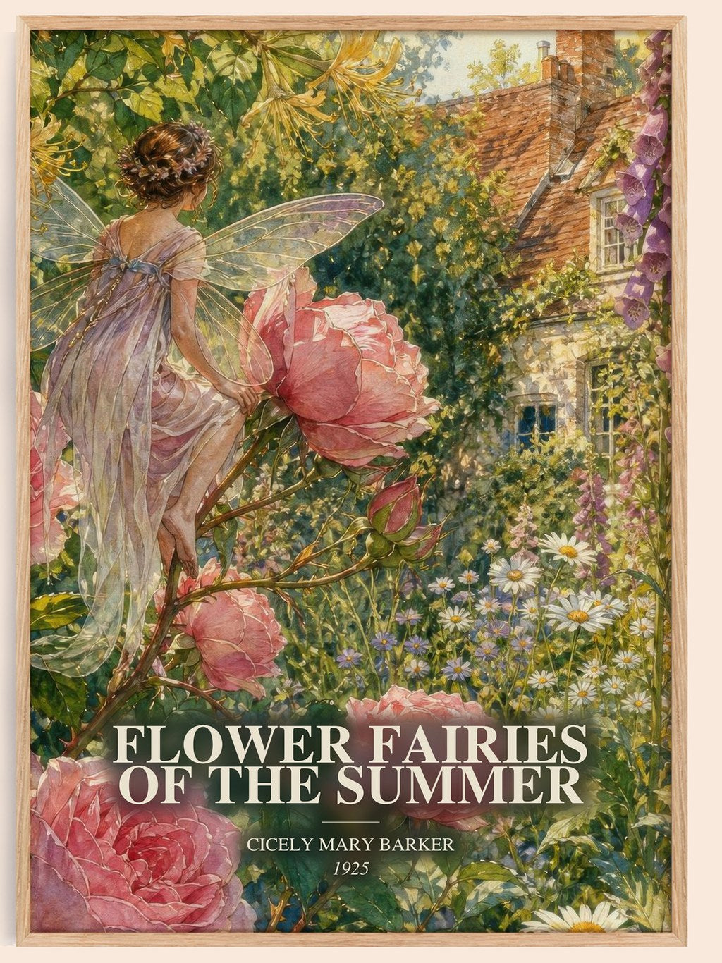 Flower Fairies of the Summer watercolour book poster by Cicely Mary Barker – framed literary art print