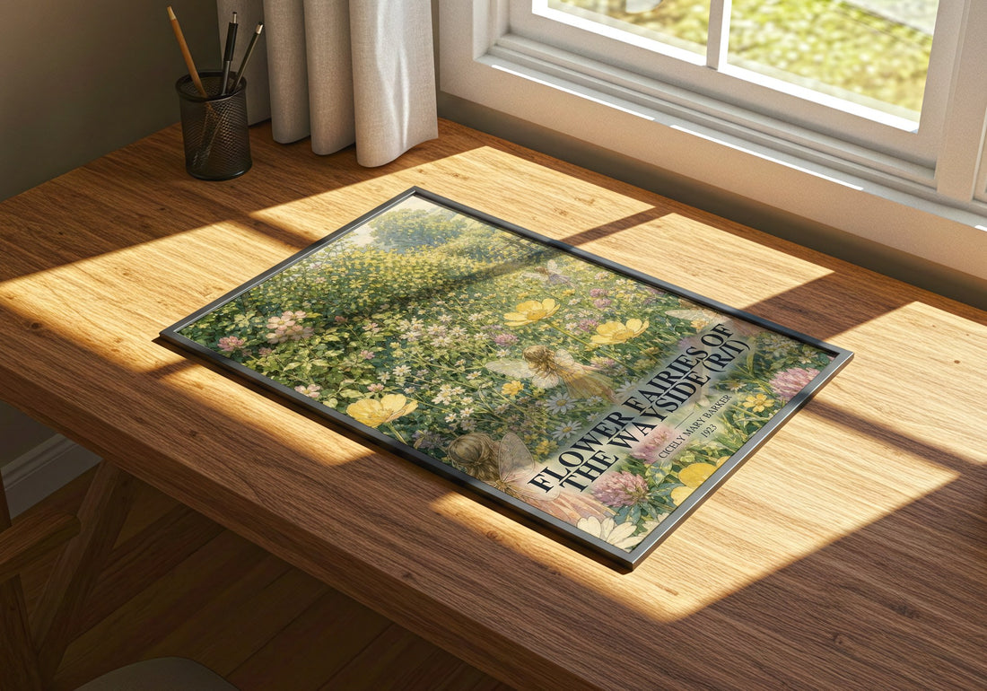 Flower Fairies of the Wayside (R/I) watercolour book poster framed on wall – childrens wall art
