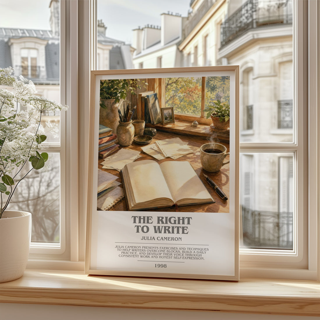 The Right to Write bookish poster colour and style options – Julia Cameron book art