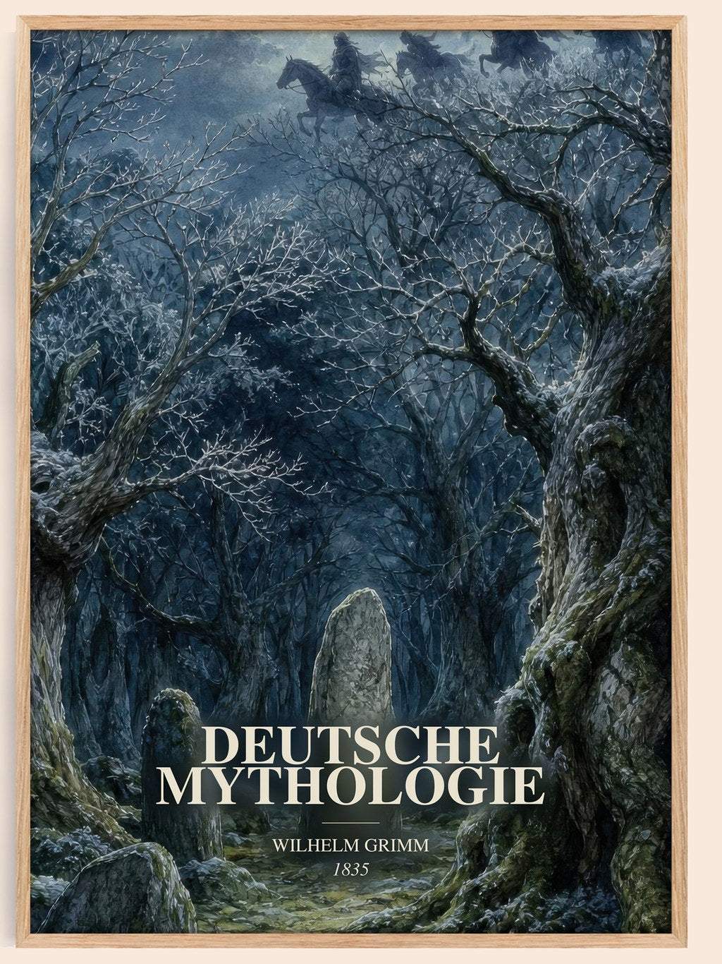 Deutsche mythologie watercolour book poster by Wilhelm Grimm – framed literary art print