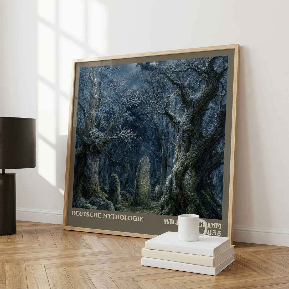 Deutsche mythologie literary print framed by window – literary home decor