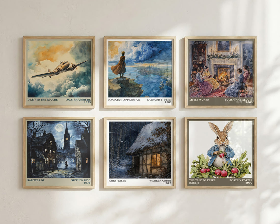 Fairy tales literary art print colour and style options – Wilhelm Grimm book art
