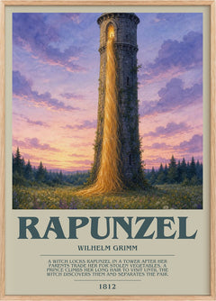 Rapunzel Bookish Wall Art by Wilhelm Grimm