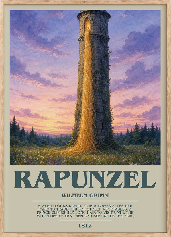 Rapunzel Bookish Wall Art by Wilhelm Grimm