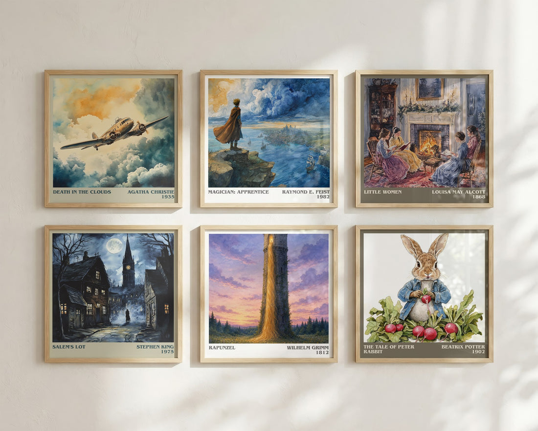 Rapunzel literary art print colour and style options – Wilhelm Grimm book art