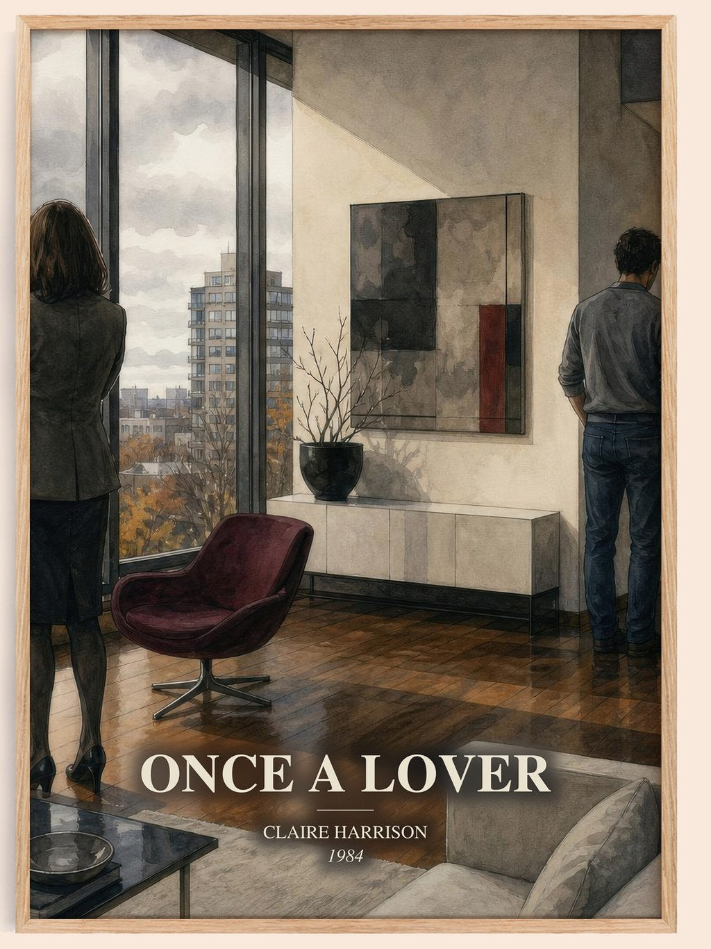 Once a lover watercolour book poster by Claire Harrison – framed literary art print