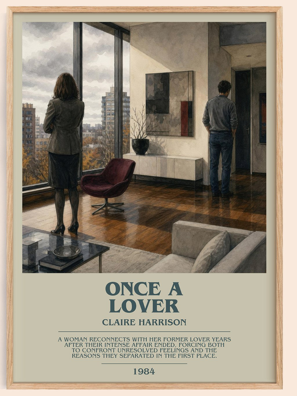 Once a lover bookish book poster by Claire Harrison – framed literary art print