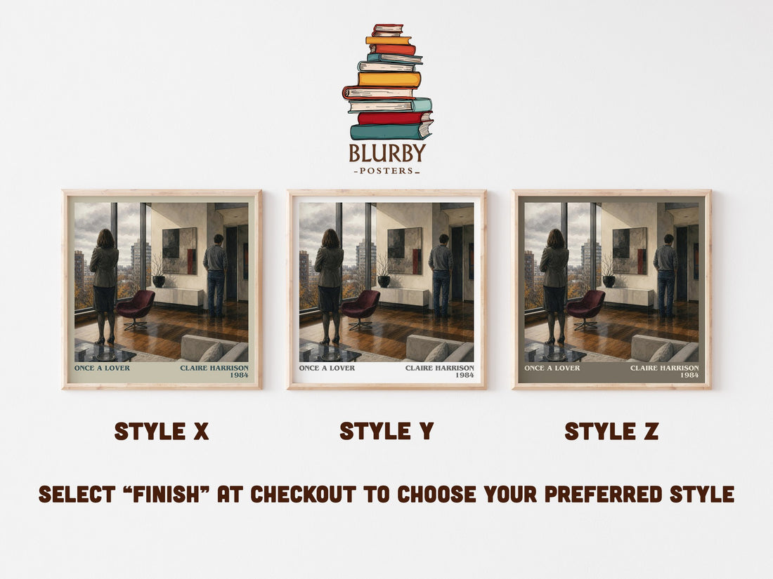 Once a lover literary print in frame leaning in hallway – contemporary fiction wall art (mockup)