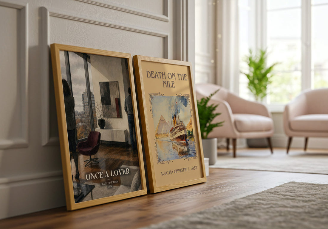 Once a lover watercolour print framed by window – literary home decor