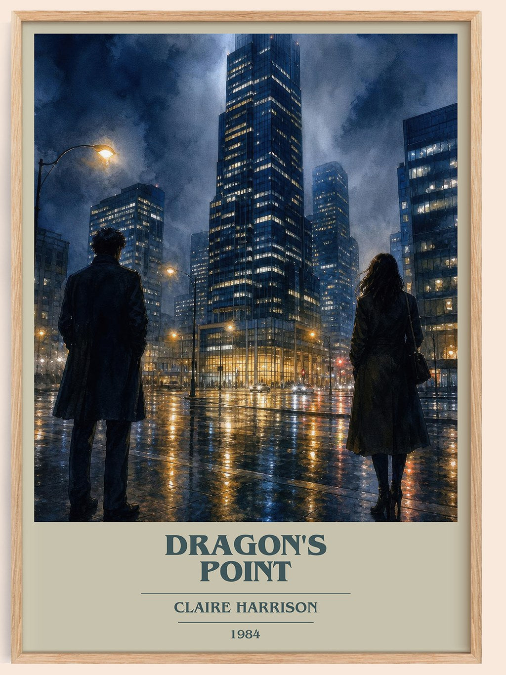 Dragon's Point book cover book poster by Claire Harrison – framed literary art print