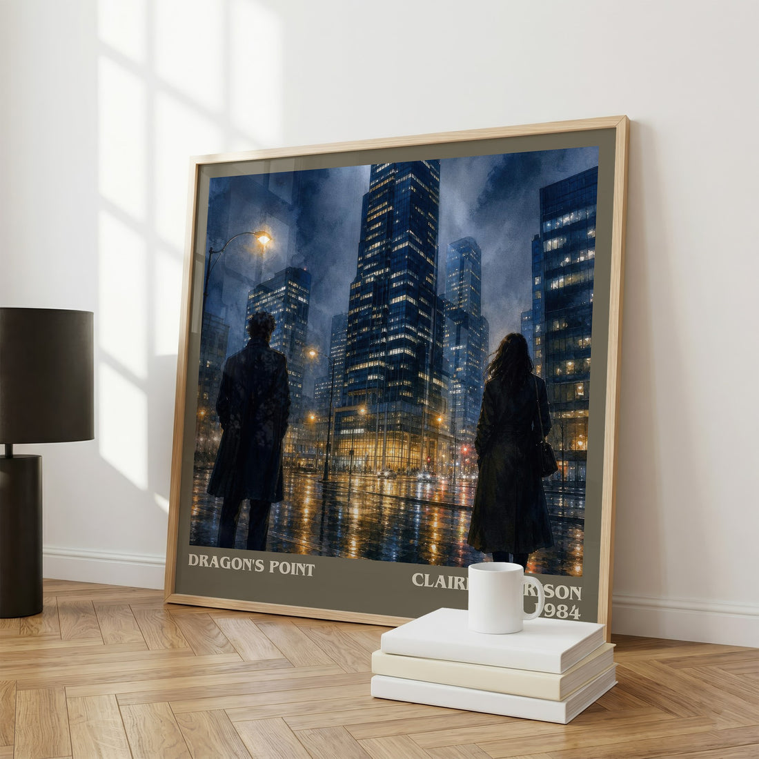 Dragon's Point literary print framed by window – literary home decor