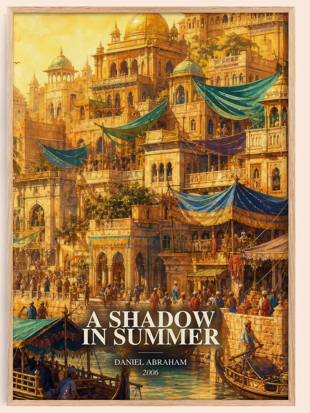 A Shadow in Summer watercolour book poster by Daniel Abraham – framed literary art print