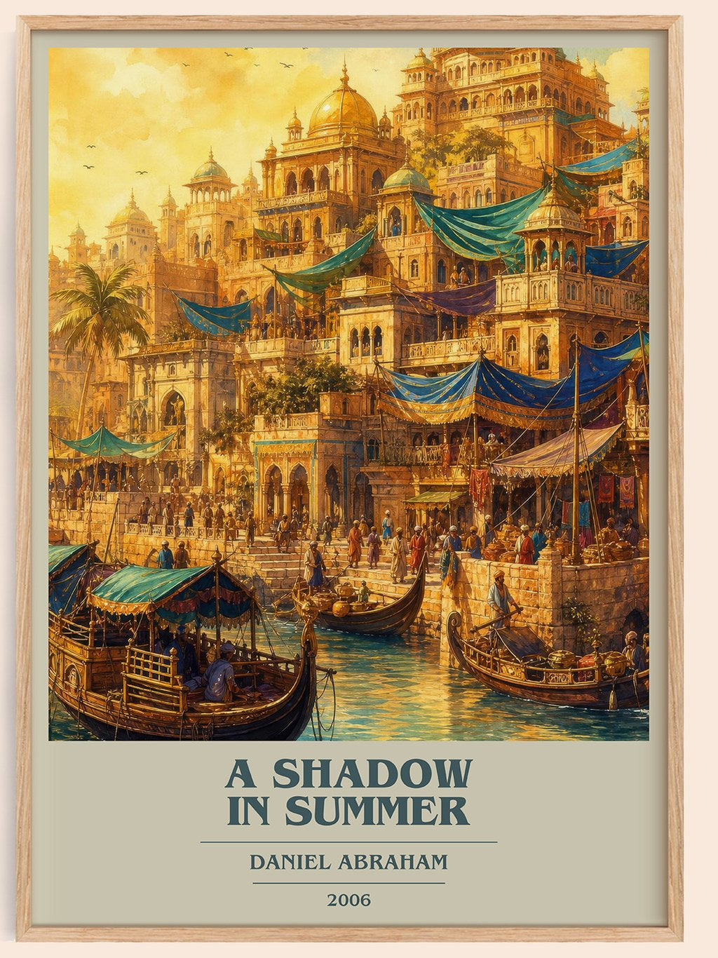 A Shadow in Summer book cover book poster by Daniel Abraham – framed literary art print