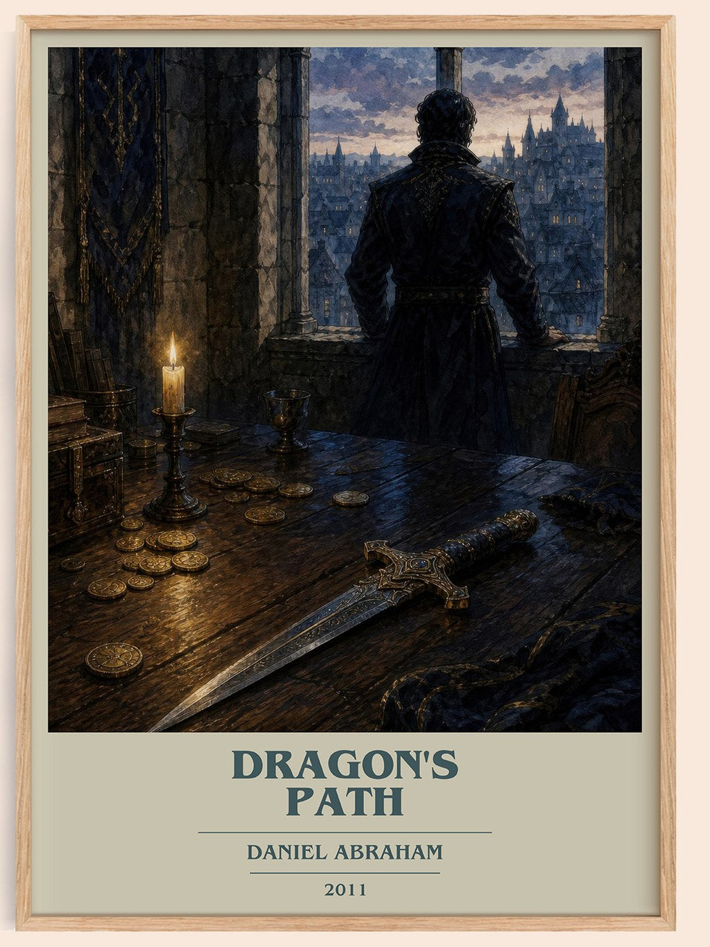 Dragon's Path book cover book poster by Daniel Abraham – framed literary art print