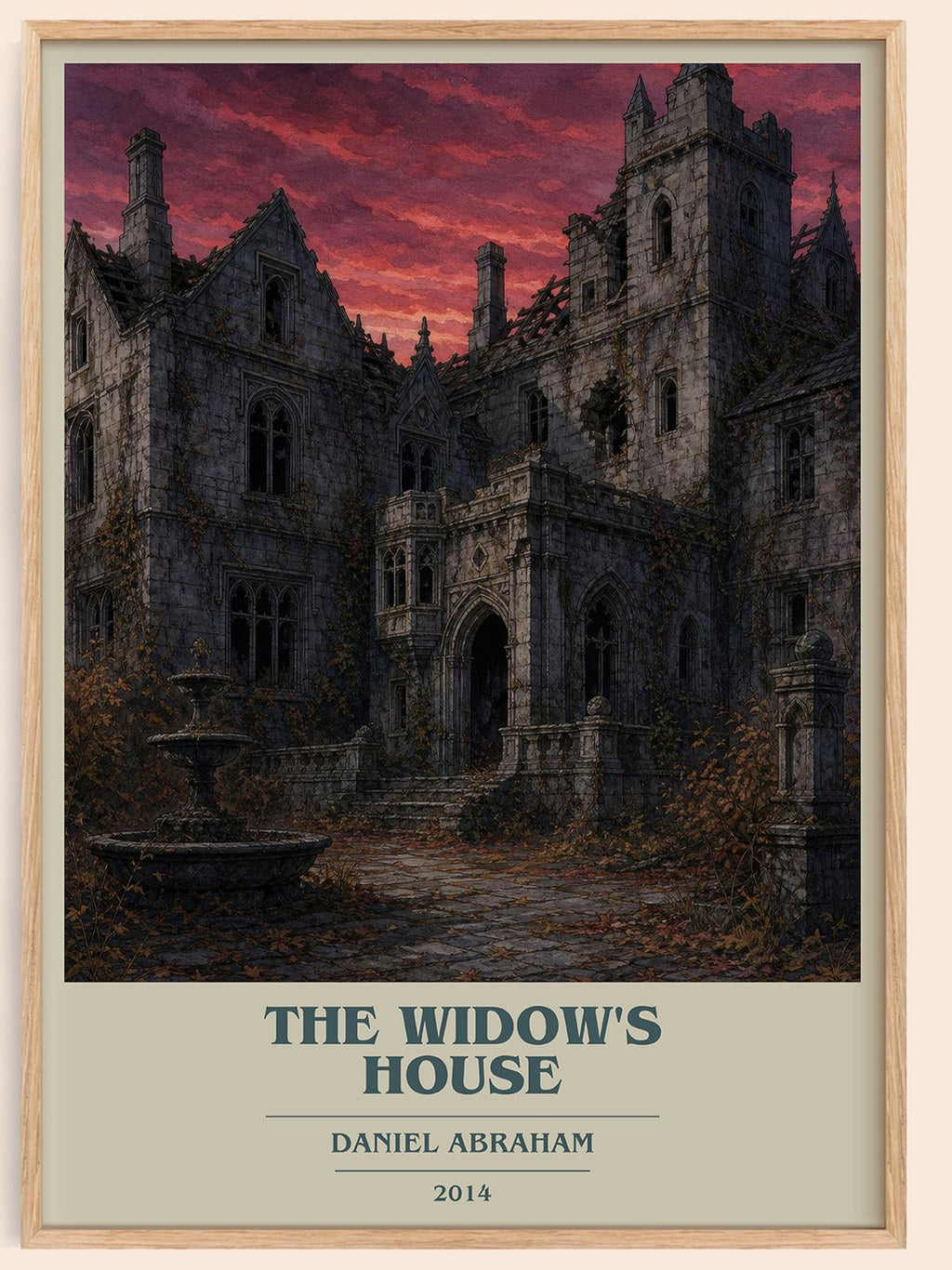 The widow's house book cover book poster by Daniel Abraham – framed literary art print