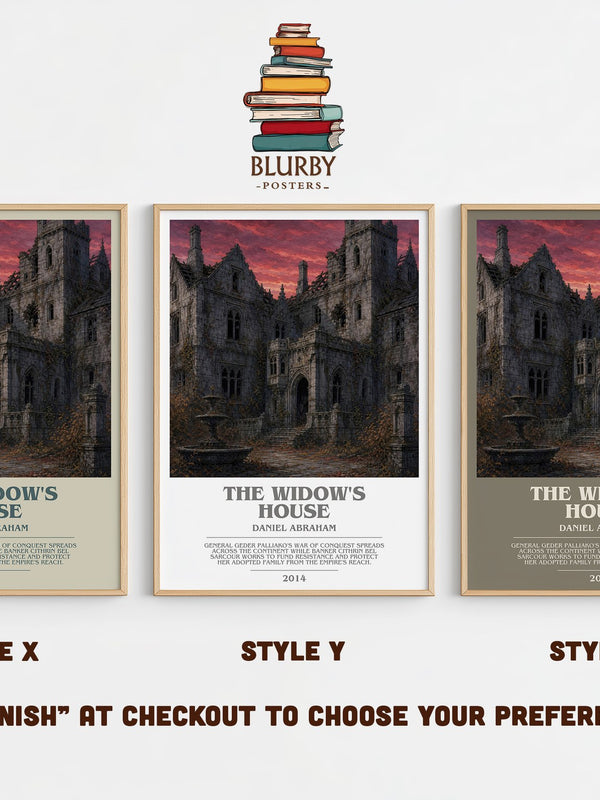 The widow's house bookish print in frame leaning in hallway – horror wall art